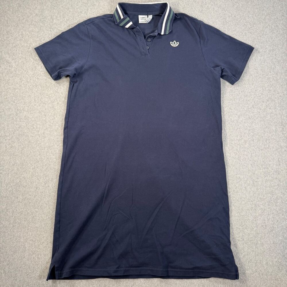Adidas Originals Class of 72 Polo Dress Women's 1X Navy Blue Short Sleeve Collar